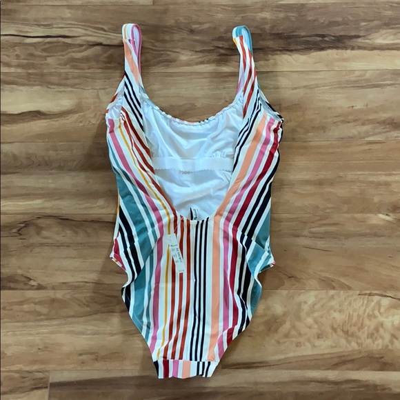 Madewell Tank One-Piece Swimsuit in Rainbow Stripe - Picture 3 of 8